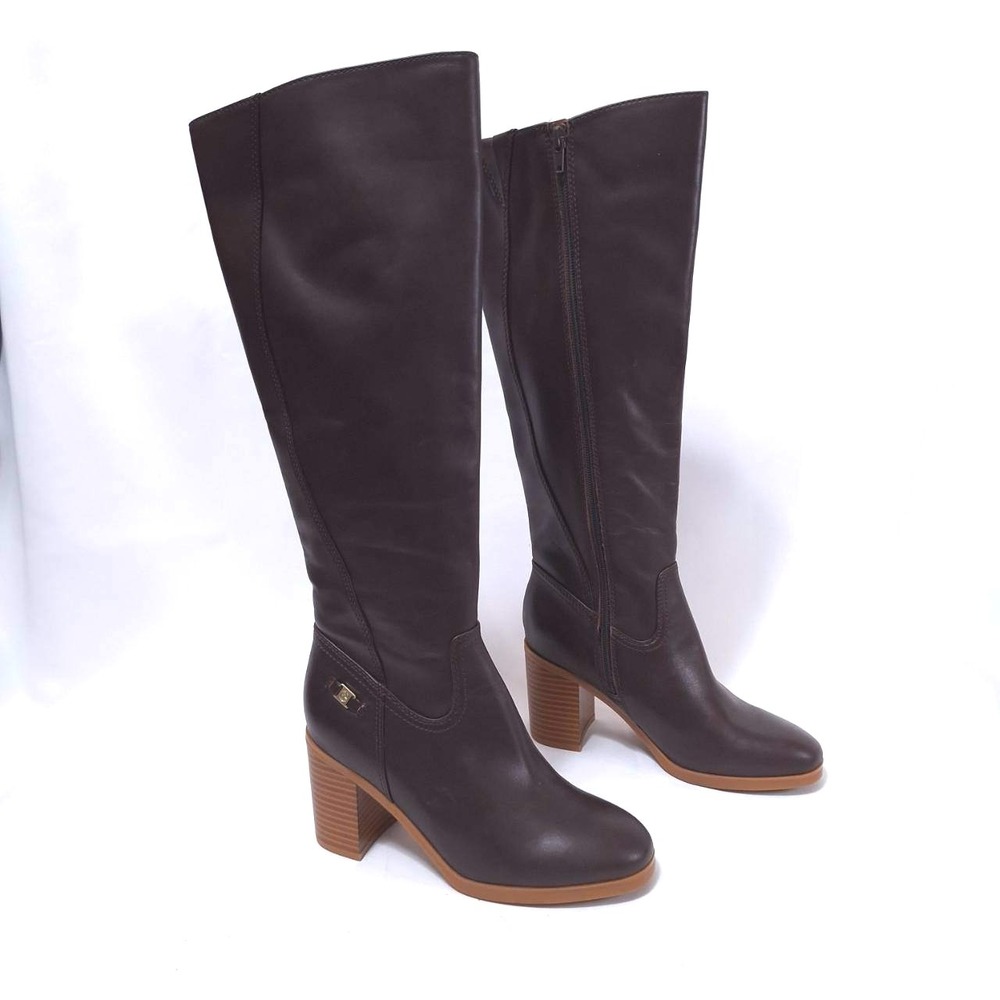 Giani Bernini ODETTEE Brown Leather Knee High Riding Boots Memory Foam Sz‎ 6.5
